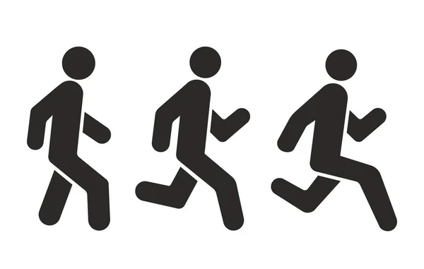 Yarış, koşu ve yürüme simgesi - Vektör simgesi — Stok Vektör