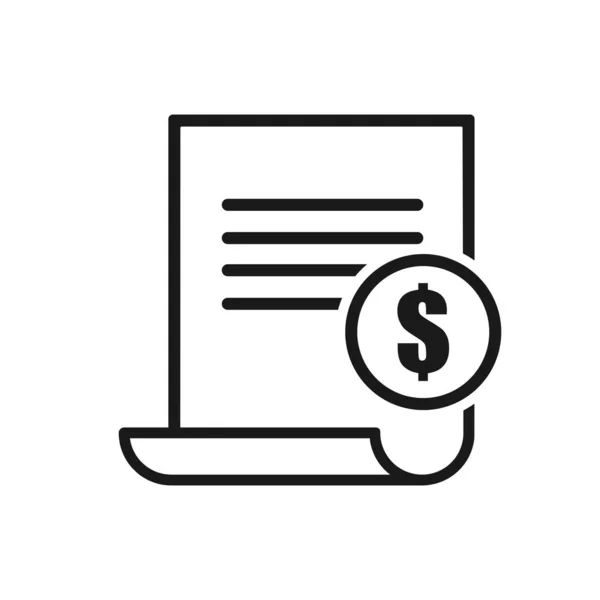 Payment and bill invoice or paper bank document icon. Vector icon — Stock Vector