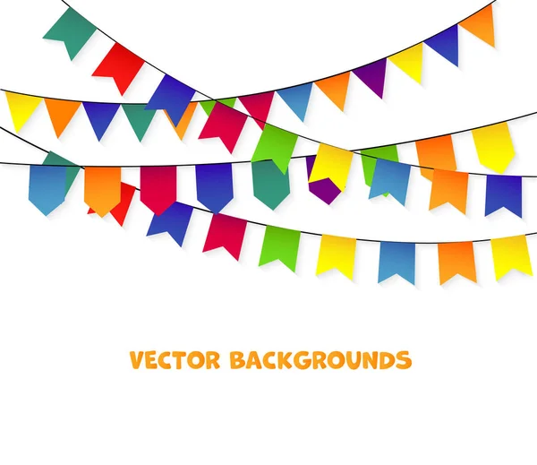 Parte Antecedentes con banderines y guirnaldas. Ilustración vectorial . — Vector de stock
