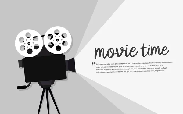 Conceito de tempo de filme. Design de banner de cinema — Vetor de Stock