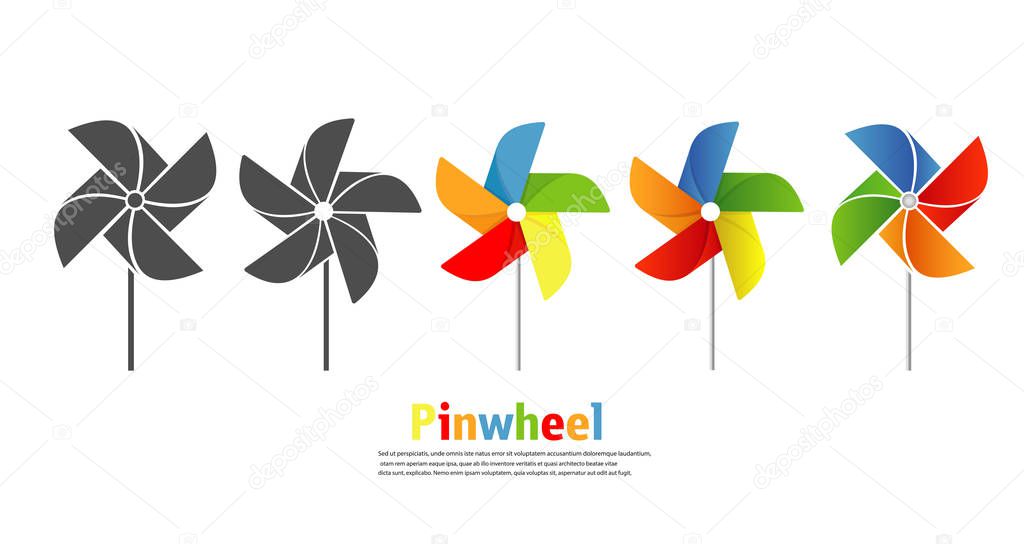 Pinwheel icon vector set illustration