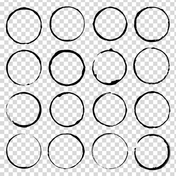 Ensemble vectoriel d'illustration vectorielle de brosse de cercle de grunge — Image vectorielle