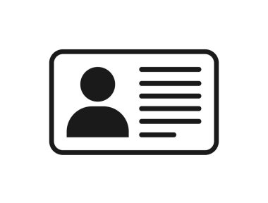 Kimlik kartı simgesi. Düz stil kimlik kartı simgesi. Vektör illüstrasyonu