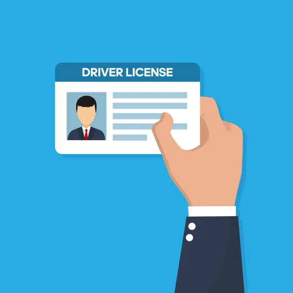 Car driver license identification with photo — Stock Vector