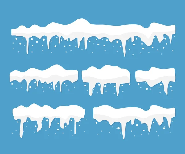 Schnee Textur Design Set. Vektorillustration — Stockvektor