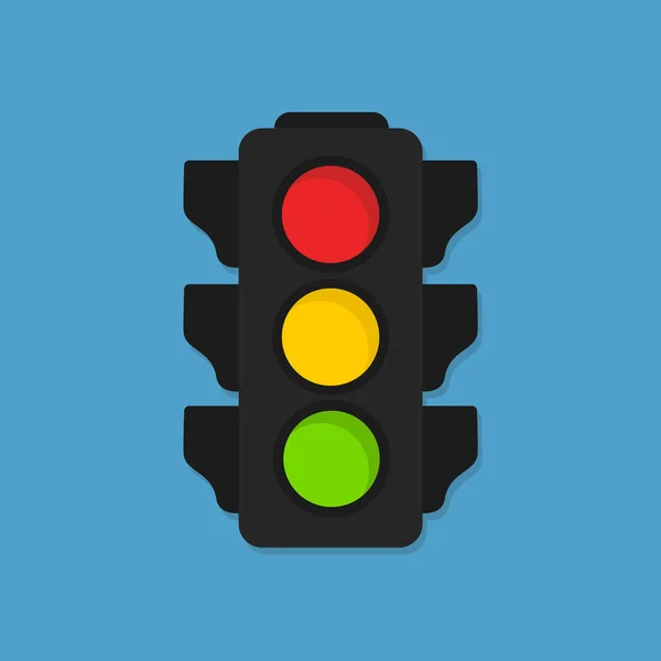 Traffic lights flat. Vector Illustration — Stock Vector