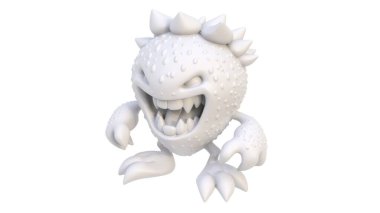 Çizgi film beyaz fantezi figürünün 3 boyutlu hali