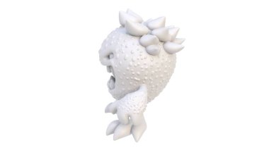 Beyaz Noel ağacı oyuncağı beyazın üzerinde izole edilmiş. 3d oluşturma.