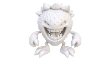 Beyaz bir ejderhanın 3 boyutlu görüntüsü