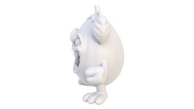 Beyaz arka planda izole edilmiş 3 boyutlu bir beyaz ayı görüntüsü