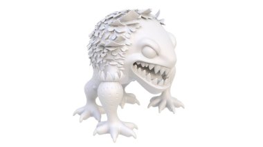 Beyaz arkaplanda 3 boyutlu bir ejderha görüntüsü