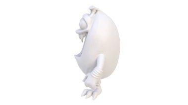 3 d rendering of a white horse with a circle isolated on white background