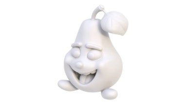 3 d rendering of a cute white mouse isolated on white background