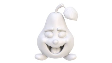 3 d rendering of cute white ghost isolated on white background, halloween concept