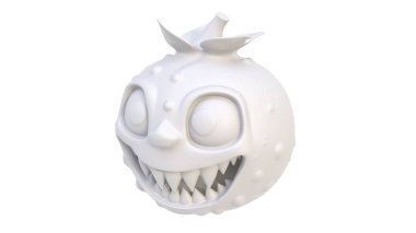 Beyaz arka planda izole edilmiş beyaz kafatası. Cadılar Bayramı dekorasyon kavramı