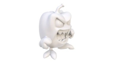 Büyük gözleri olan beyaz bir hayalet.