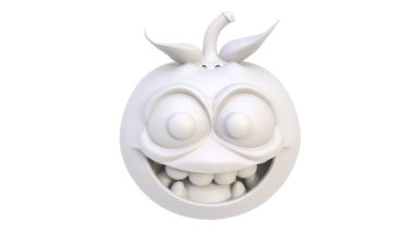 Cadılar Bayramı karakterinin 3 boyutlu canlandırması beyaz arkaplanda izole edildi