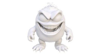 3 d rendering of a cartoon monster isolated on white background
