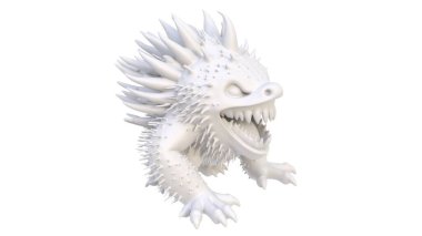 3 d render of a fantasy figure with a white background