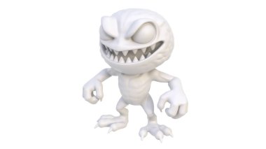 3 d render of cartoon character with funny monster