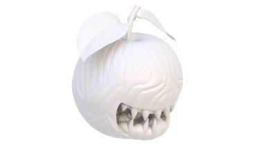 3 d render of white pumpkin