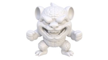 cartoon character of a monster on a white background. 3 d illustration.