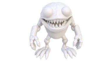 Beyaz bir canavarın 3 boyutlu görüntüsü