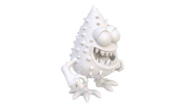 3 d cartoon monster with funny expression