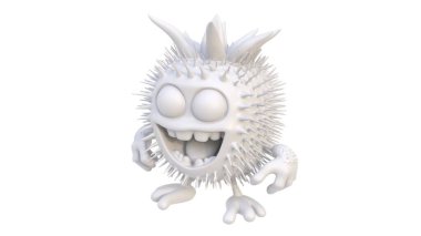 monster with a crown. 3 d illustration. 3 d rendering
