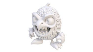 3 d illustration of a white skull