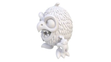 3 d cartoon monster with a white cloud