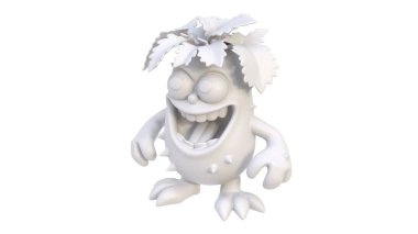 fun 3 d cartoon character isolated on white background