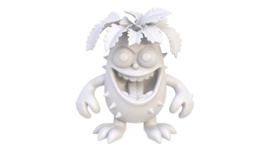 3 d cartoon monster character with funny face - 3 d rendering