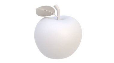 white apple on a white background