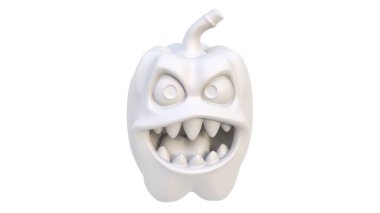 3 d cartoon halloween pumpkin isolated on white background