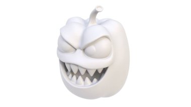 white halloween skull with black background