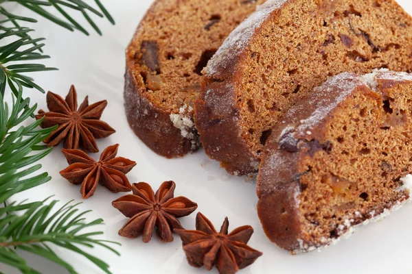 Traditional Christmas Homemade Stollen Cake — Stock Photo, Image