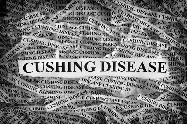 Torn pieces of paper with the words Cushing Disease — Stock Photo, Image