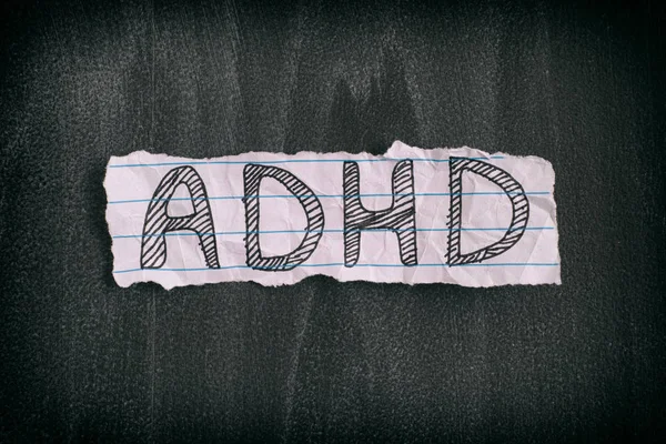 Abreviatura ADHD em fundo preto — Fotografia de Stock