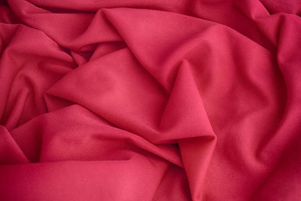 Красный Сложенный Текстурный Фон Ткани Закрыть — стоковое фото