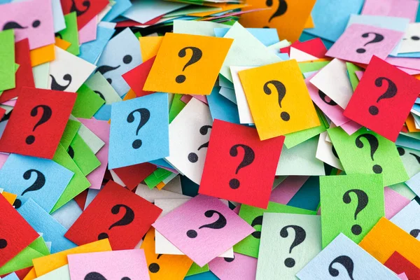 Heap Colorful Question Marks Close — Stock Photo, Image