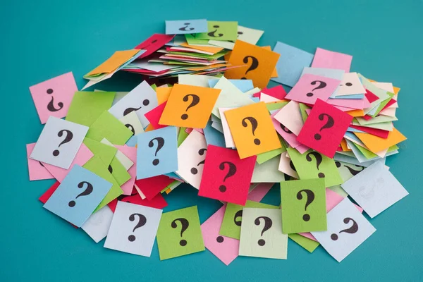 Heap Colorful Question Marks Close — Stock Photo, Image