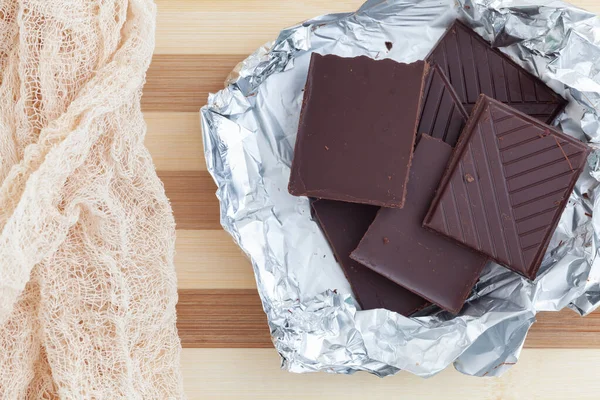 Hoop Van Gebroken Chocolade Sluiten — Stockfoto