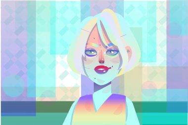 İnci kız makyaj vektör