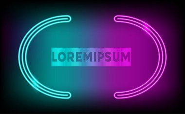 Parlayan neon çerçeve tasarım şablon element arkaplanı kopyalama alanı ile. Vektör İllüstrasyonu Bölüm 10