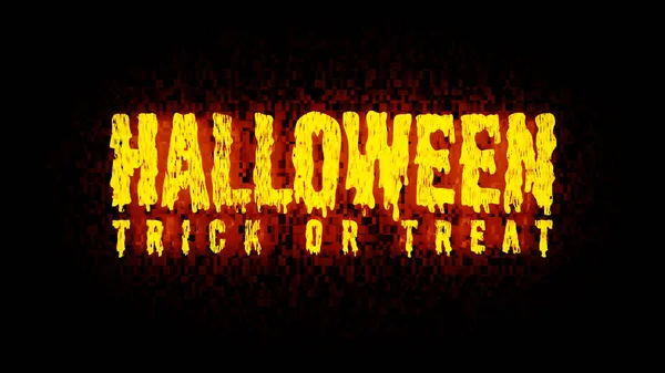 Happy Halloween Trick Treat Horizontal Text Banner Black Background Ilustración — Foto de Stock