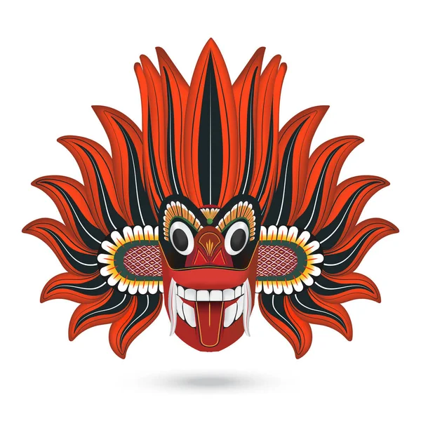 Sri Lankaanse Traditionele Fire Dancer Mask Vectorformaat — Stockvector