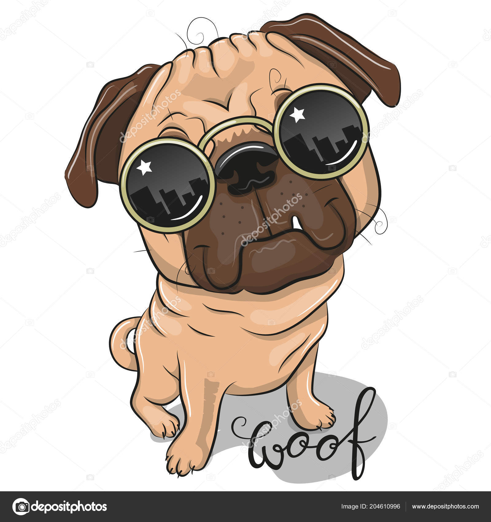 Cool Cartoon Pug Dog Sun Glasses Stock Vector Image by ©Reginast777 #204610996 Cool Cartoon Pug Dog Sun Glasses Stock Vector Image by ©Reginast777 #204610996