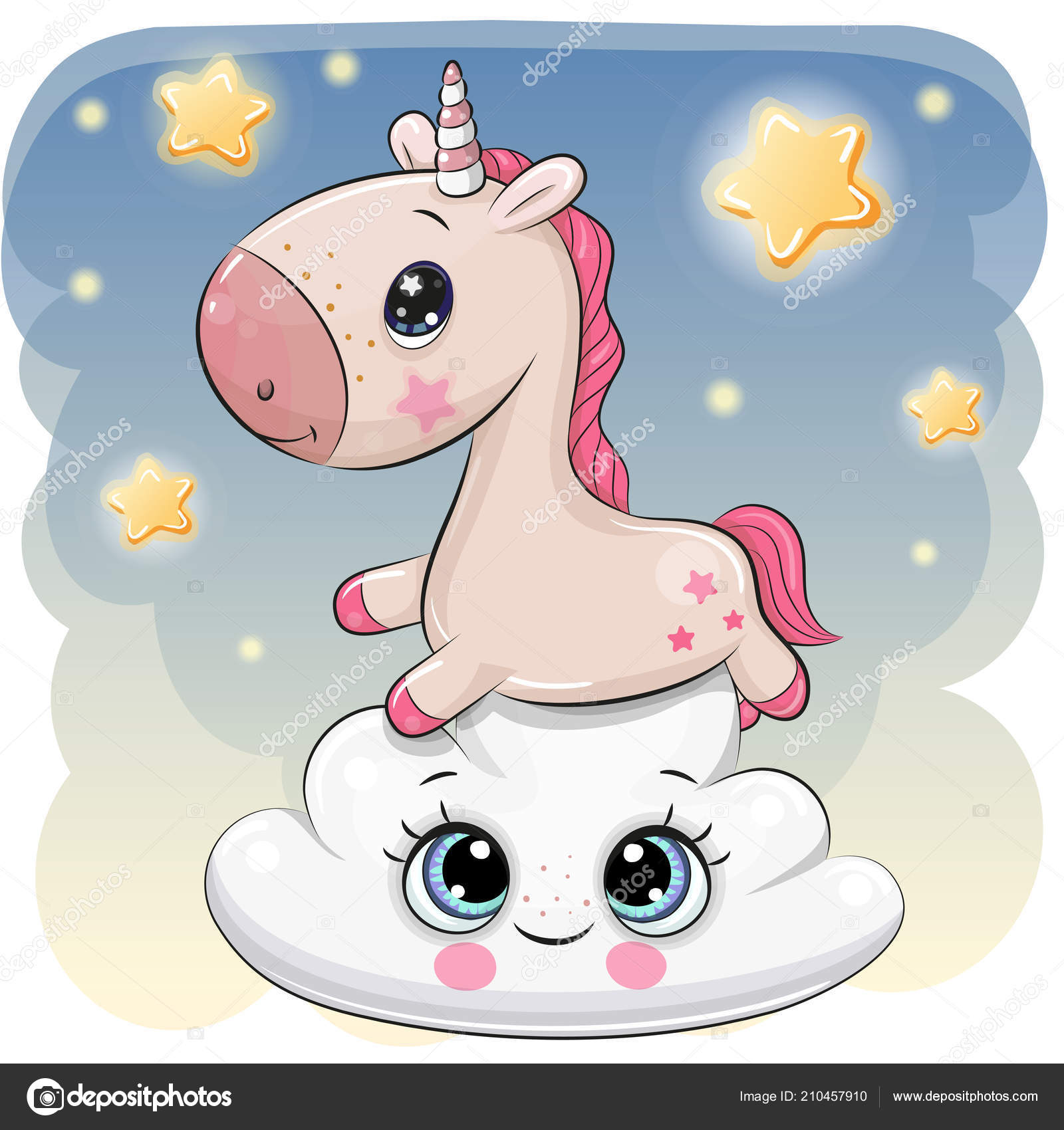 Cute Cartoon Unicorn Lying Cloud Stock Vector Image by ©Reginast777 #210457910 Cute Cartoon Unicorn Lying Cloud Stock Vector Image by ©Reginast777 #210457910