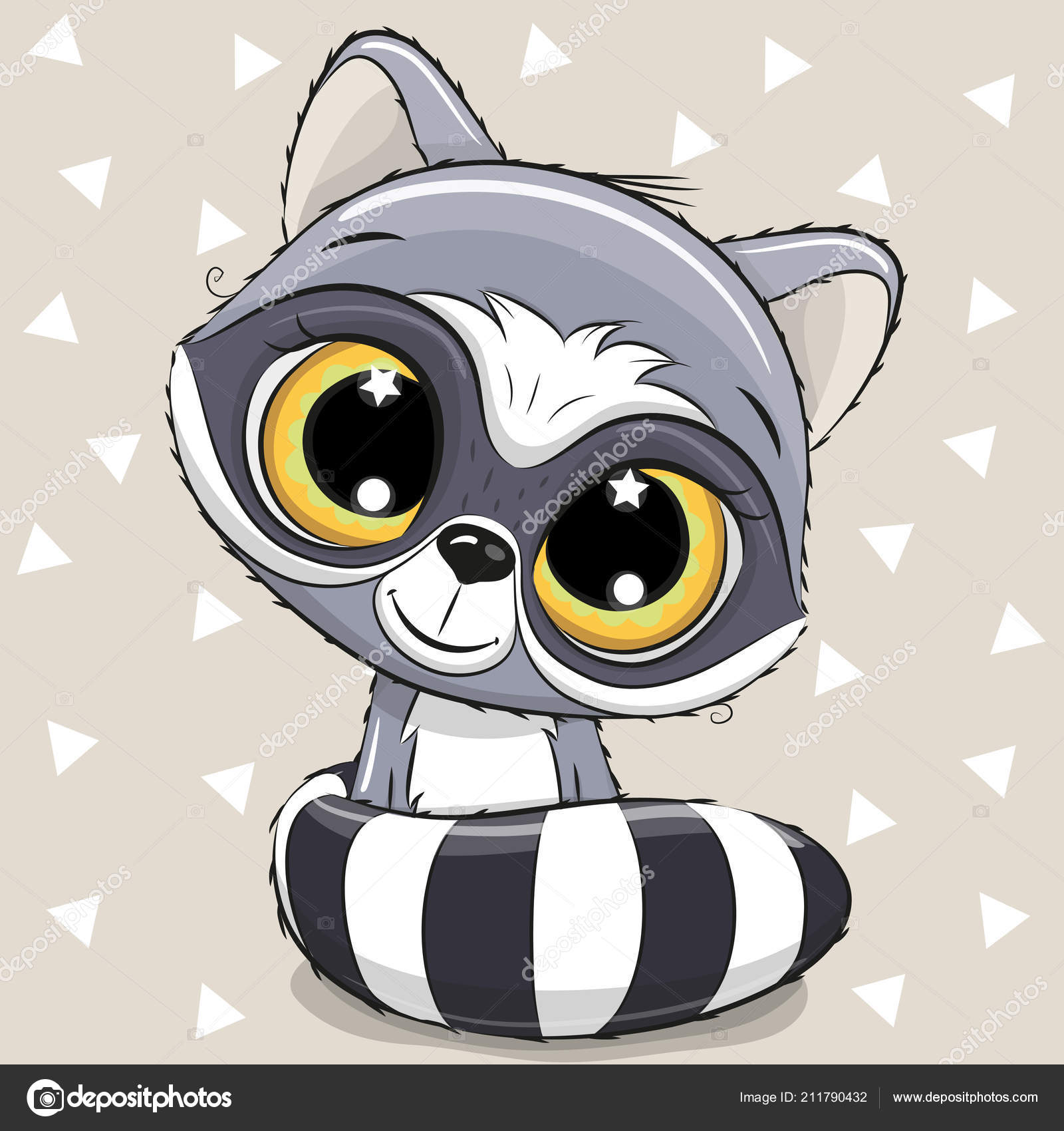 Cute Cartoon Raccoon Beige Background Stock Vector Image by ©Reginast777 #211790432 Cute Cartoon Raccoon Beige Background Stock Vector Image by ©Reginast777 #211790432